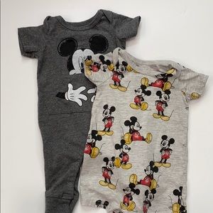Disney Mickey Mouse Short Sleeve Rompers 2pk